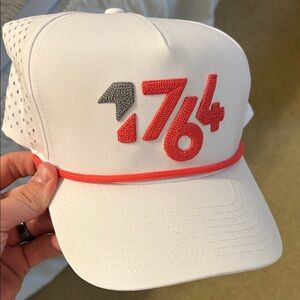 White and Red 1764 Men's Cap